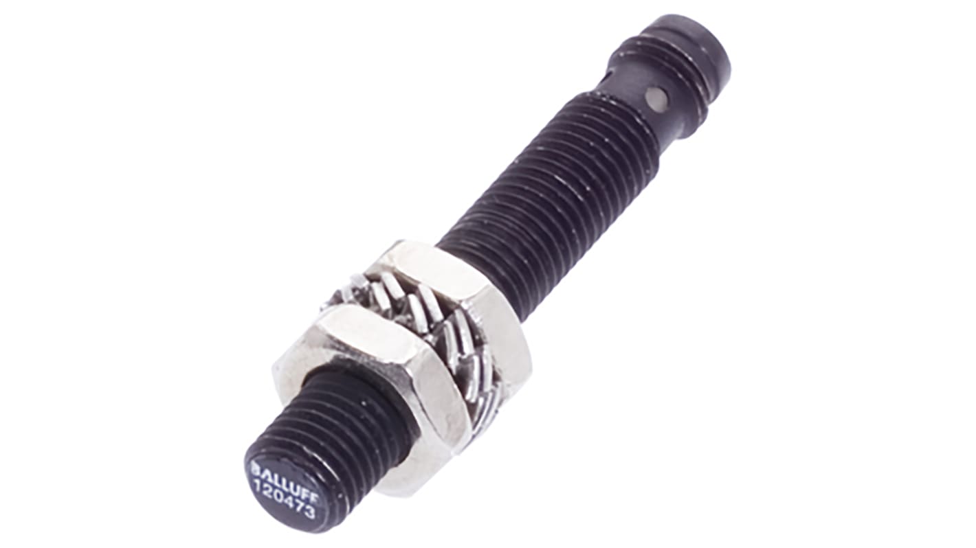 Sensore di prossimità induttivo cilindrico BALLUFF BES M08EG-PSC15A-S49G, PNP, M8, rilevamento 1,5 mm, IP67, acciaio inox.