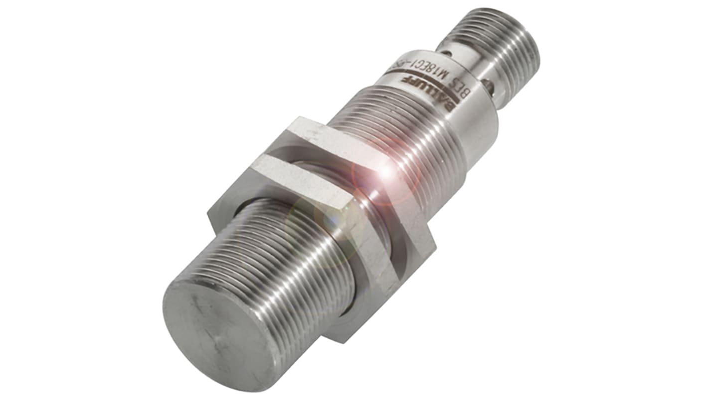 BALLUFF BES M18EG1-PSC10Z-S04G-S11, sensore di prossimità induttivo cilindrico M18, PNP, 10 mm, IP67, acciaio inox, connettore M12.