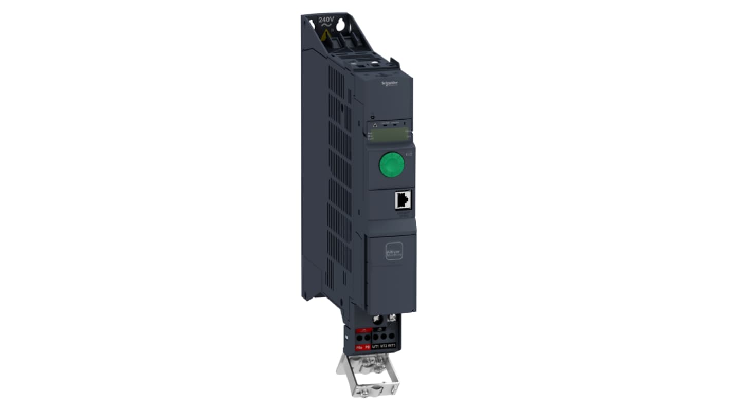 Avviatore a velocità variabile Schneider Electric ATV320U02M2B, potenza 0,18 kW, montaggio su guida DIN, dimensioni 245x45x325 mm.
