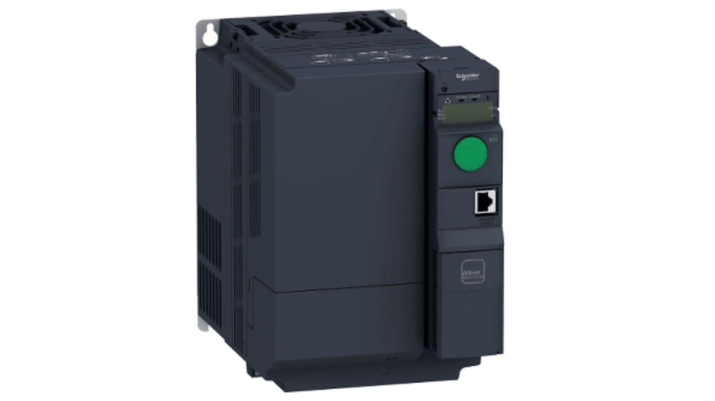 Inverter trifase Schneider Electric ATV320U75N4B, 7,5 kW, 400 V c.a. per motori sincroni e asincroni. Connettività avanzata, controllo motori preciso. Ideale per macchine industriali.