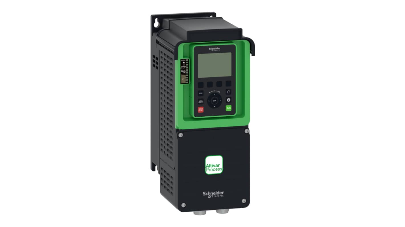 Avviatore a velocità variabile Schneider Electric ATV630U40M3, potenza 4 kW, montaggio a parete, dimensioni 203x144x350 mm.