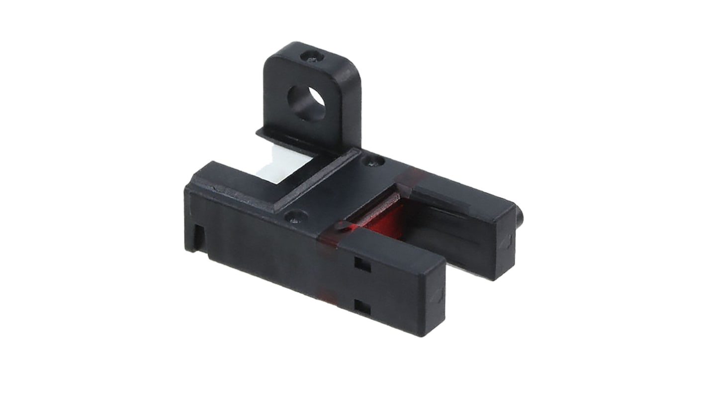 Sensore fotoelettrico a forcella Panasonic PM-F65, rilevamento 6 mm, montaggio a pannello, uscita NPN, IP40.