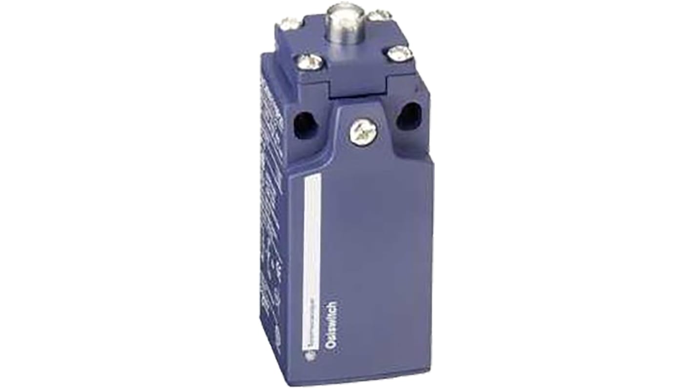 Interruttore di fine corsa Telemecanique Sensors XCKN2510P20, pistone a molla, configurazione NO/NC, IP65, 30x30x75 mm.