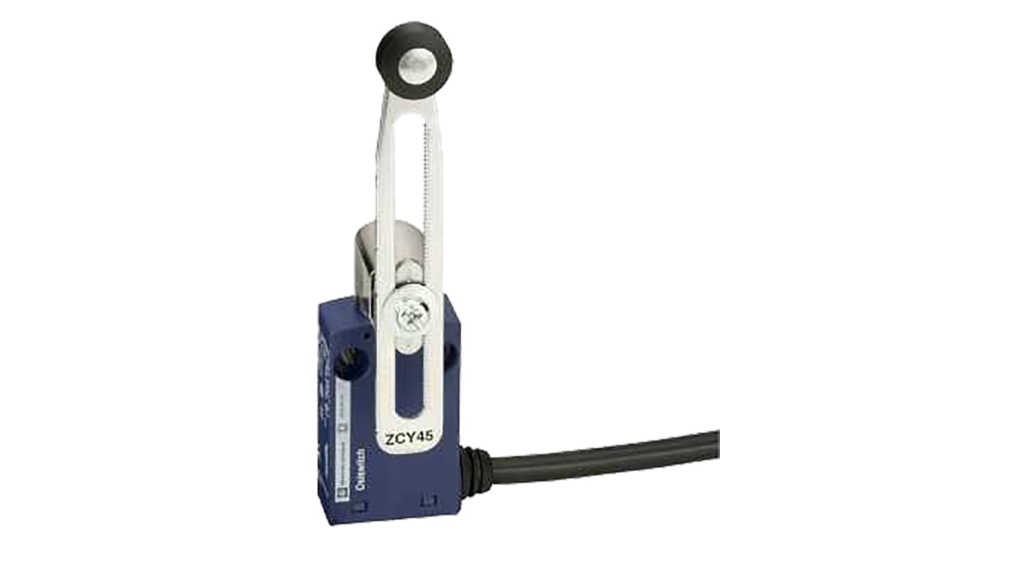 Interruttore di fine corsa a rullo Telemecanique Sensors XCMN2145L1, configurazione NO/NC, grado di protezione IP65, dimensioni 30mm x 33mm x 93.14mm.