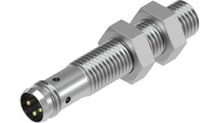 Sensore di prossimità Festo SIEN-M8B-PO-S-L, cilindrico PNP M8, rilevamento 1,5 mm, IP65/IP67, alimentazione 10-30 V c.c.
