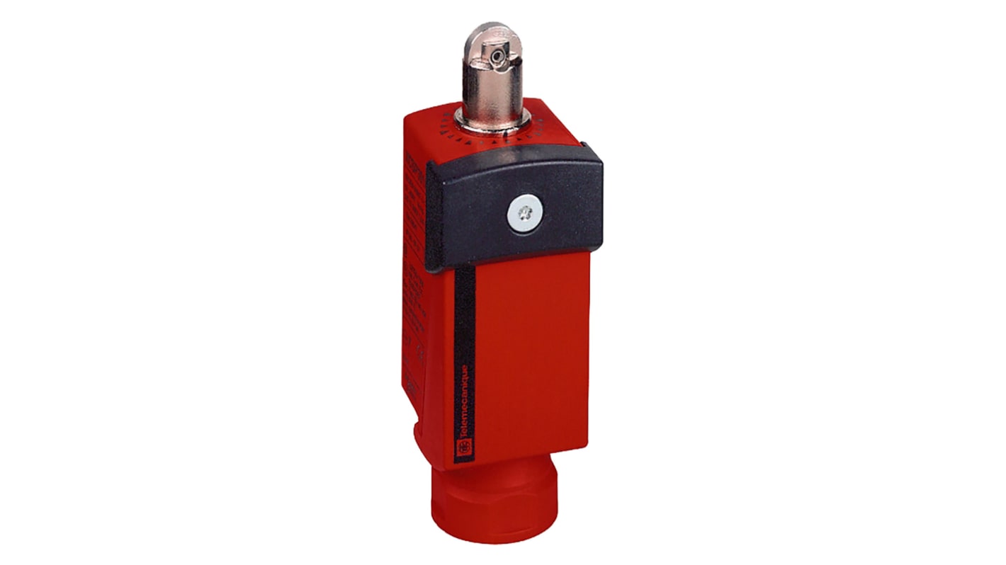 Telemecanique Sensors XCSP3902P20, interruttore di fine corsa a rotella, IP66/IP67, 2NC/1NA, dimensioni 34mm x 35mm x 100mm.
