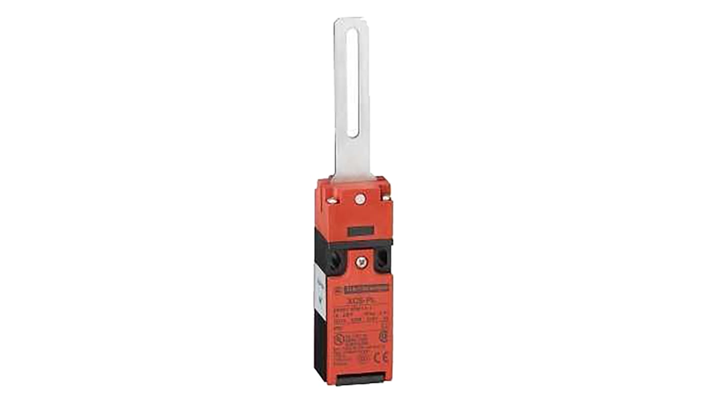 Interruttore di interblocco Telemecanique Sensors XCSPL552, leva diritta NO/NC, IP67, dimensioni 60 x 30 x 30 mm, montaggio orizzontale.