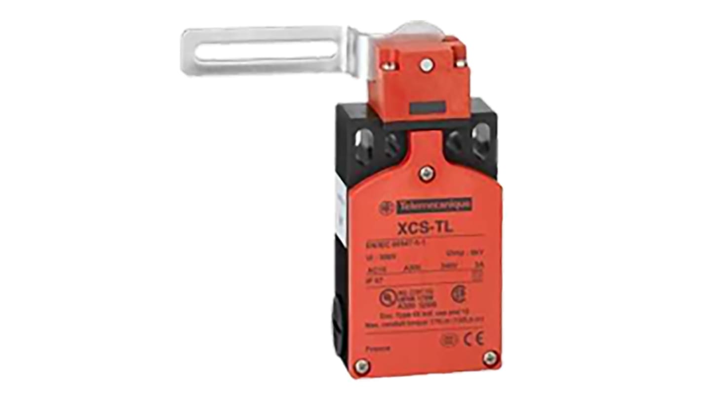 Interruttore di interblocco Telemecanique Sensors XCSPL962, leva diritta, IP67, 2NC/1NA, dimensioni 60x30x30 mm, montaggio orizzontale.