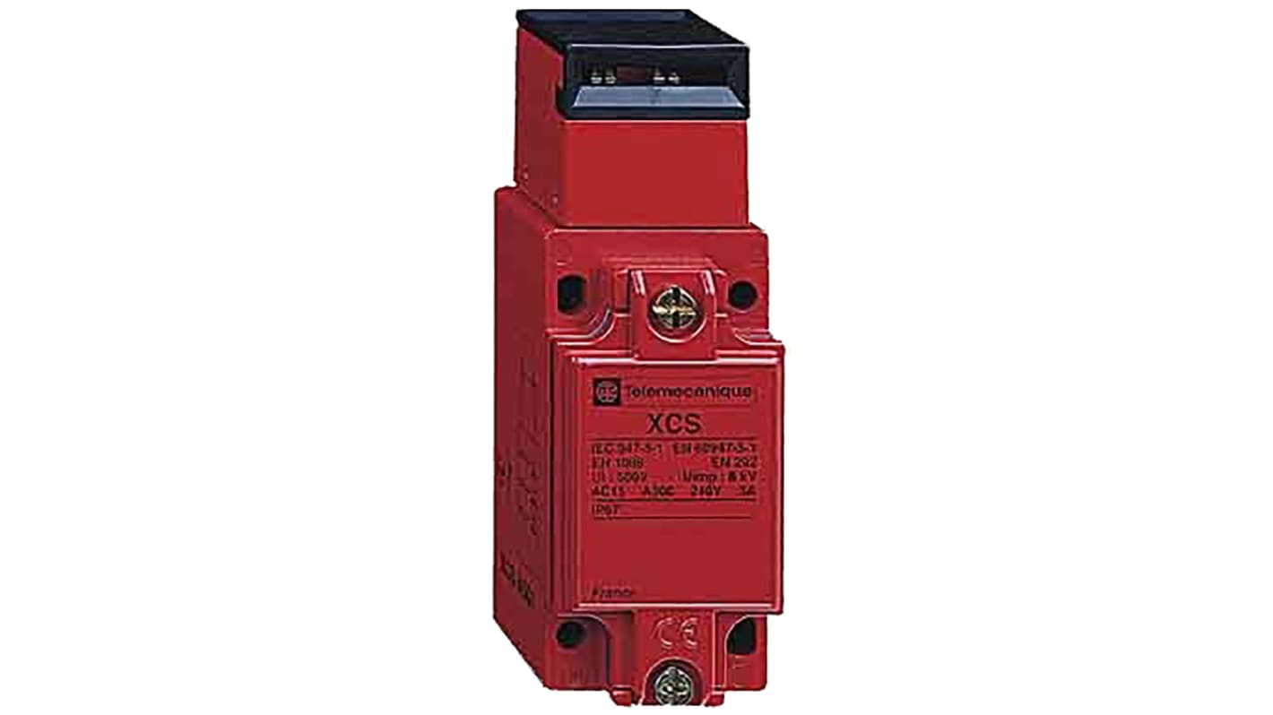 Interruttore di interblocco di sicurezza Telemecanique Sensors XCSA802, 3 contatti NC, IP67, 240V, 6A, custodia in lega di zinco, dimensioni 40x44x114mm.