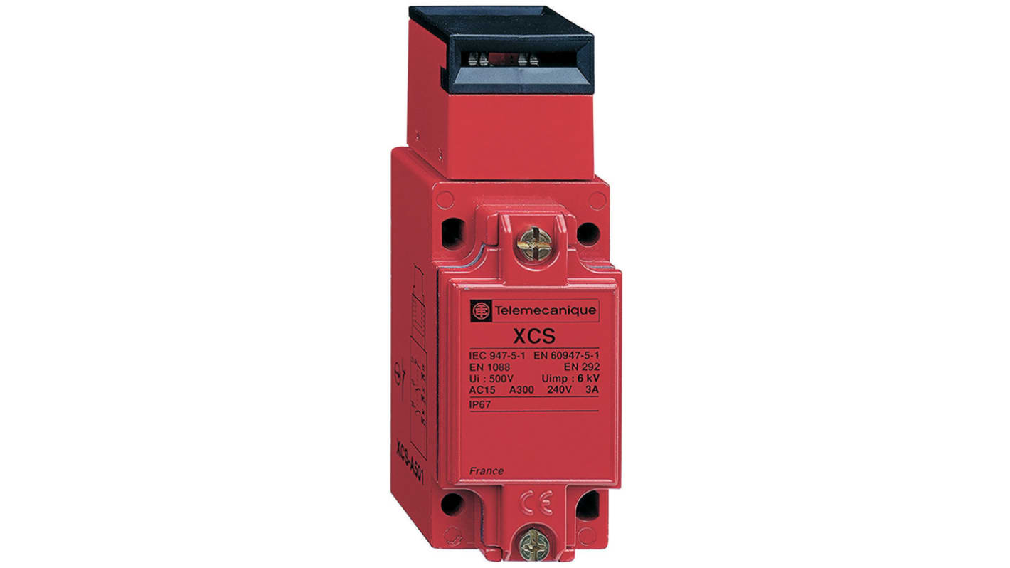 Interruttore di interblocco di sicurezza a chiave Telemecanique Sensors XCSA503, 2NA/1NC, IP67, custodia in lega di zinco, temperatura operativa -25°C/+70°C.