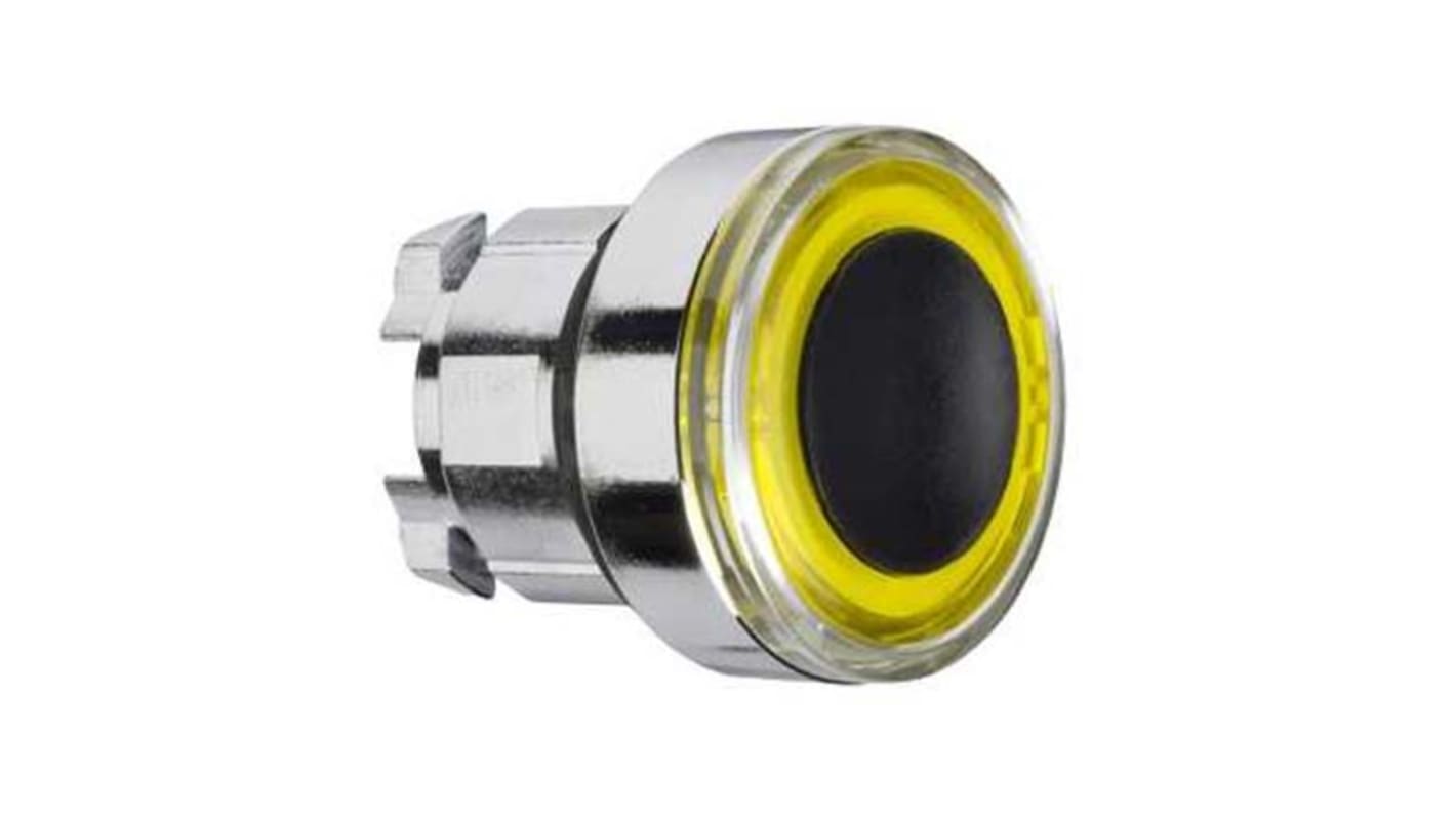 Attuatore pulsante instabile rotondo giallo Schneider Electric Harmony XB4, diametro 28.5 mm, protezione IP66/IP67/IP69K, per pannelli di controllo.