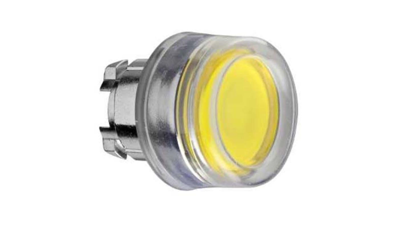 Attuatore pulsante instabile rotondo giallo Schneider Electric, serie Harmony XB4, diametro 28.5 mm, protezione IP66/IP67, montaggio standard.