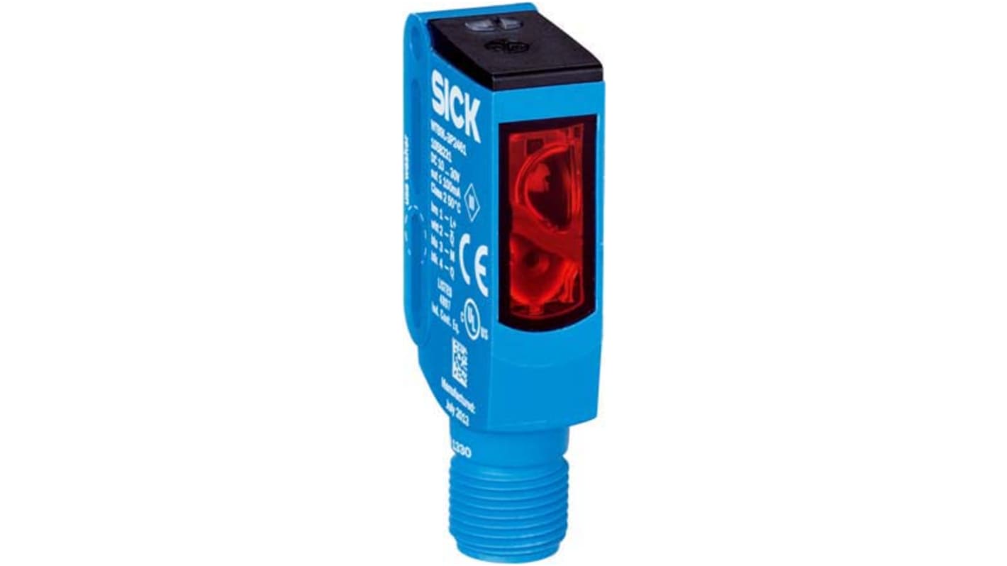 Sensore fotoelettrico rettangolare Sick WTB9LC-3P2462A00, rilevamento 25-300 mm, uscita PNP, montaggio a pannello, IP66/IP67/IP69K.