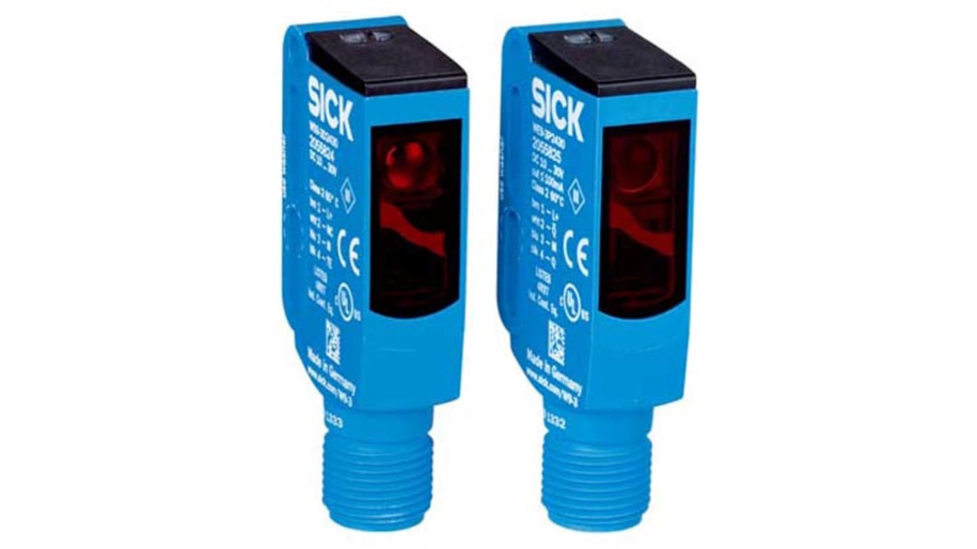 Sensore fotoelettrico rettangolare Sick WSE9C-3P2430A00, rilevamento fino a 10 m, uscita PNP, montaggio a pannello, IP66/IP67/IP69K.