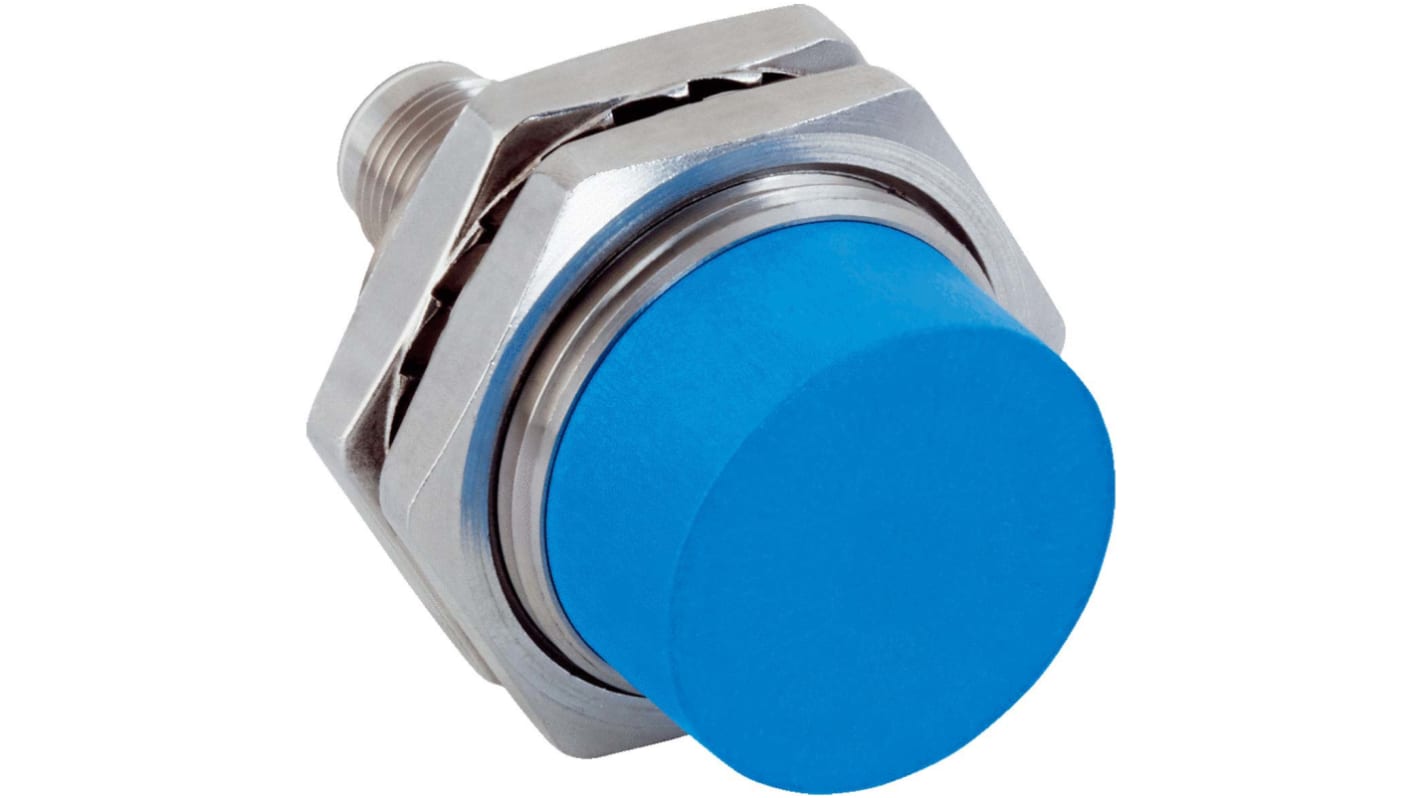 Sensore di prossimità cilindrico Sick IMB30-20NPPVC0K, PNP, rilevamento 18 mm, IP68/IP69K, acciaio inox, IO-Link.