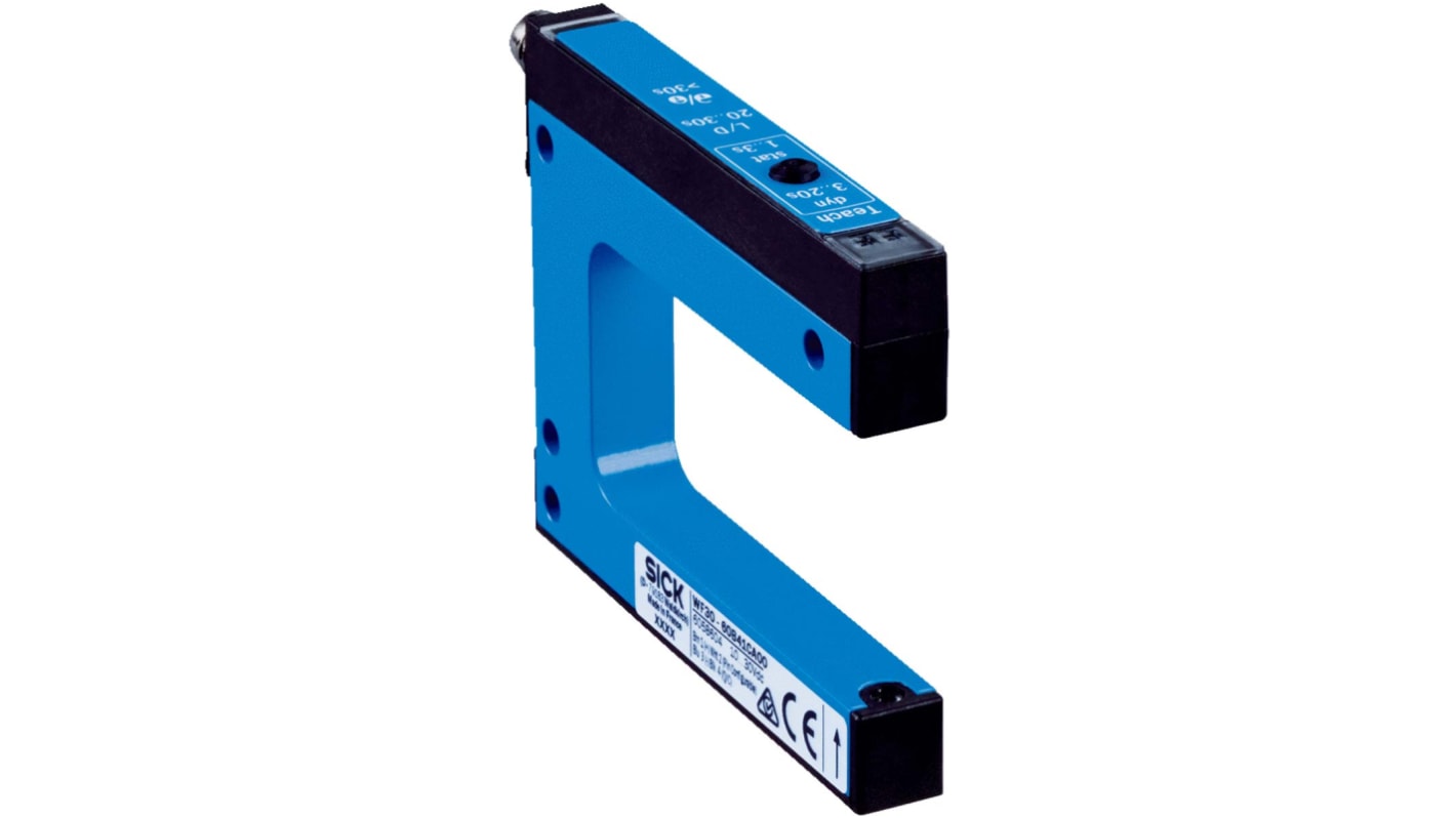 Sensore fotoelettrico a forcella Sick WF2-40B41CA71, rilevamento 42 mm, montaggio a pannello, custodia in alluminio, IP65.