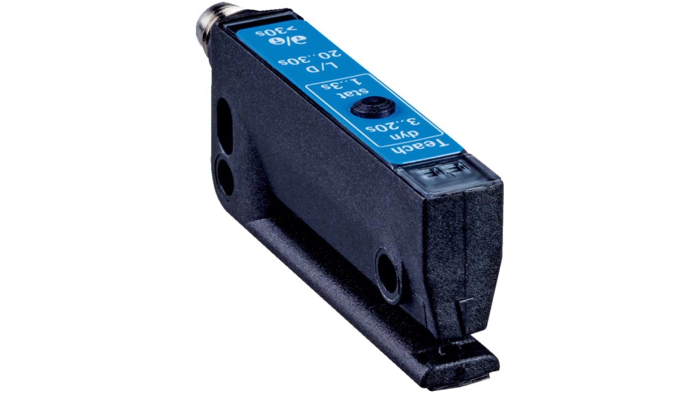 Sensore fotoelettrico a forcella Sick WFS3-40B41CA71, rilevamento oltre 2 mm, montaggio a pannello, grado di protezione IP65.