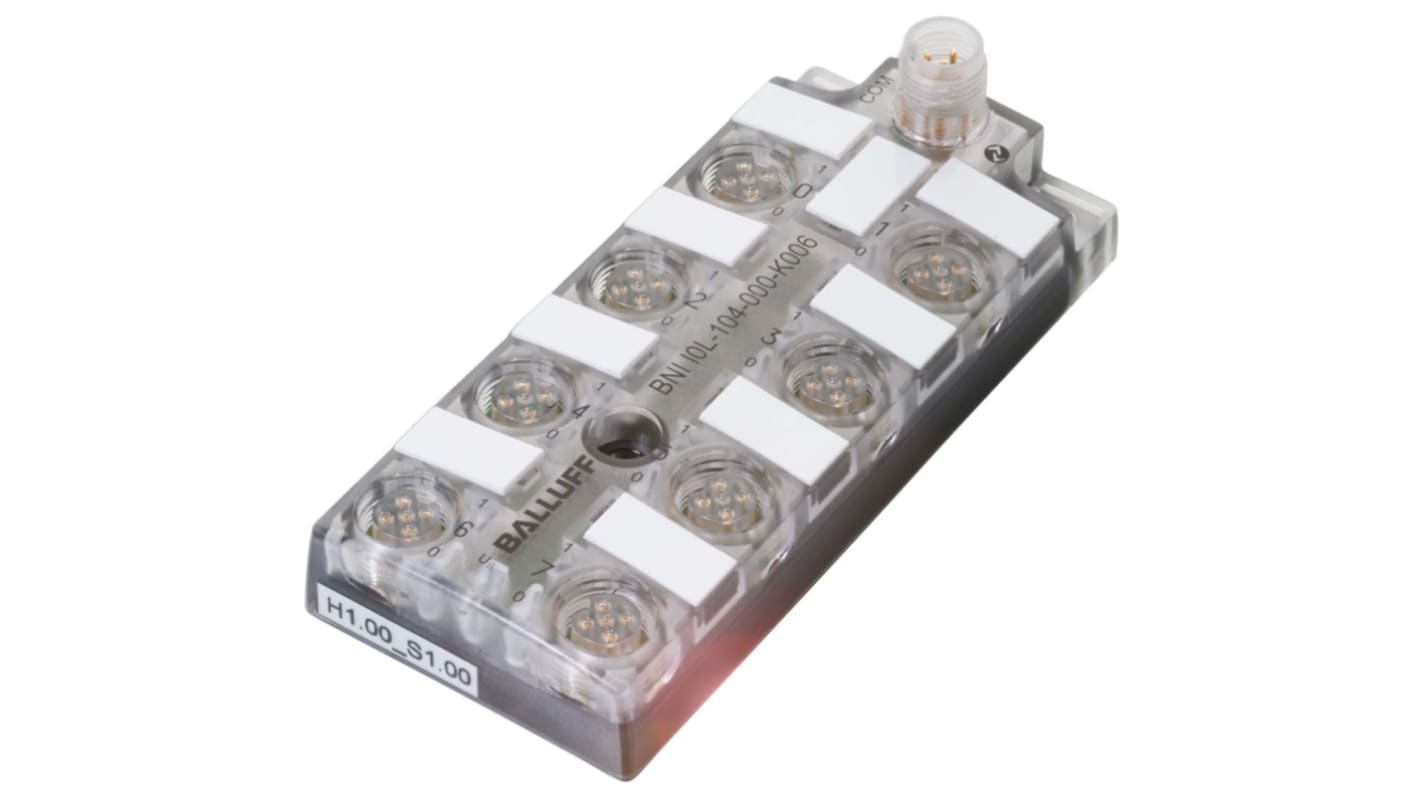 BALLUFF BNI IOL-104-000-K006, hub sensore IO-Link 8 porte, connettore M12, grado di protezione IP67, tensione 18-30.2V cc.