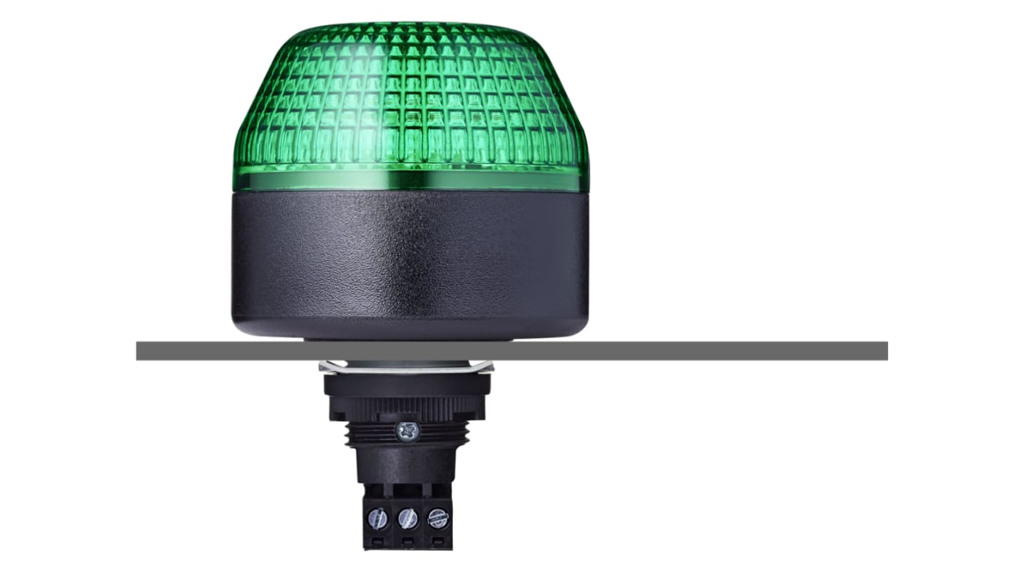 Segnalatore Lampeggiante/Fisso LED Verde 24V ca/cc - AUER Signal 801506405 - Montaggio a Pannello - Alta Qualità e Affidabilità