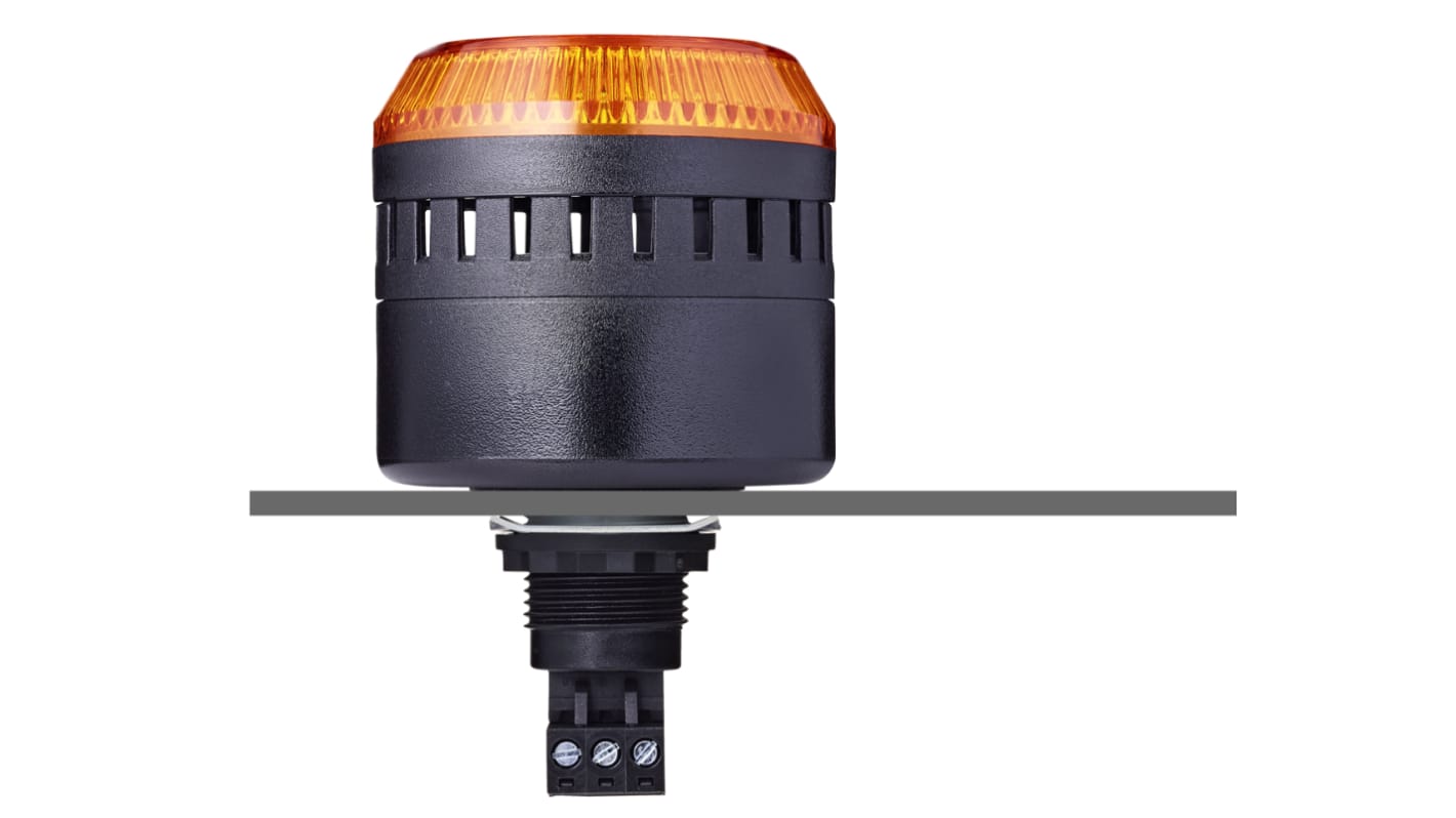 Cicalino per montaggio a pannello AUER Signal serie ELG con LED ambra, 24 V ca/cc, 103 dB, IP65 - Codice costruttore: 814511405.