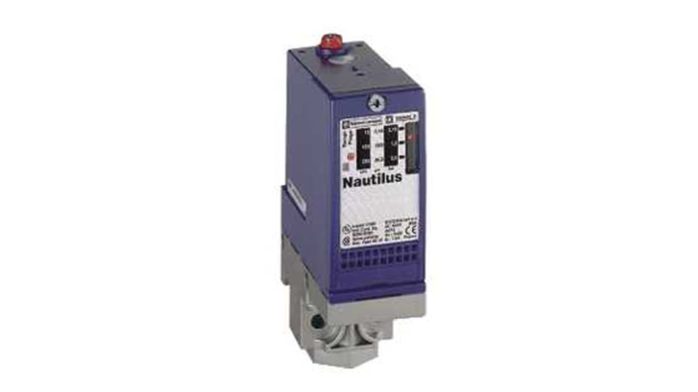 Pressostato Telemecanique Sensors XMLA010A2S13, max 10 bar, contatti 1 N/A e 1 N/C, montaggio a pannello, IP65/IP66.
