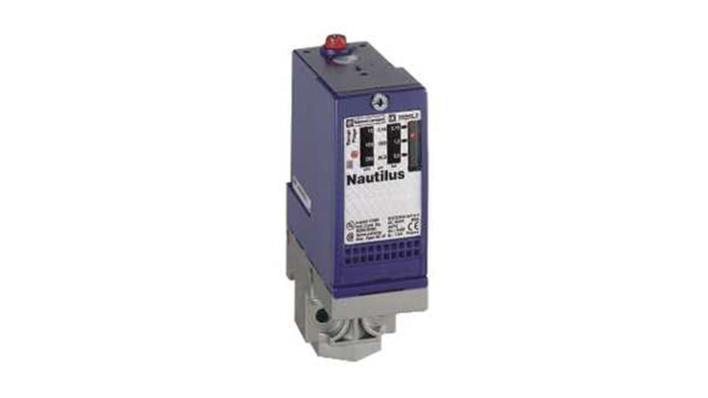 Pressostato Telemecanique Sensors XMLA010C2S11, max 10 bar, uscita 1CO, montaggio a pannello, IP65/IP66, -25 a +70 °C.
