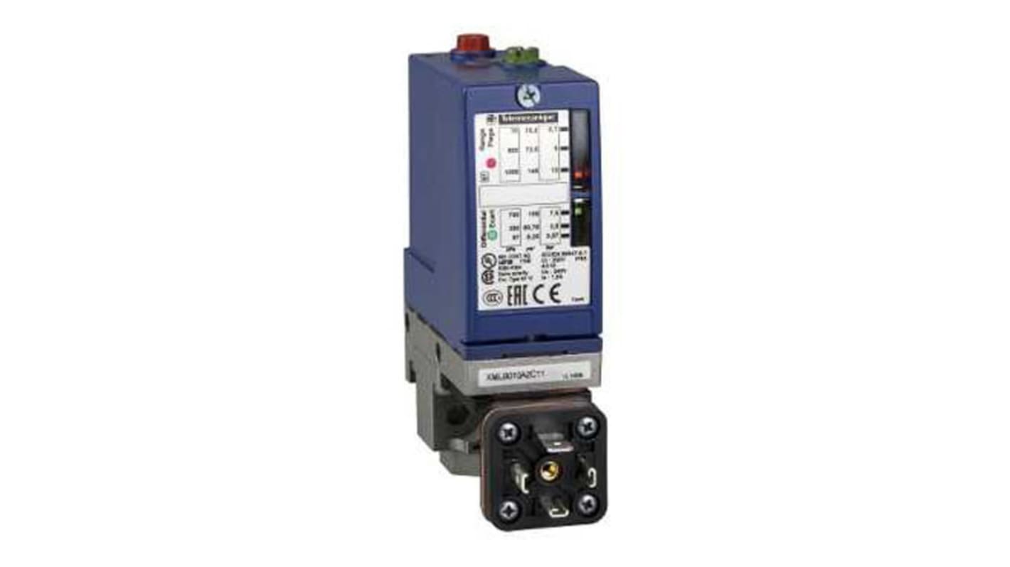 Pressostato Telemecanique Sensors XMLB010A2C11, max 10bar, contatti 1 N/A e 1 N/C, montaggio a pannello, IP65/IP66.