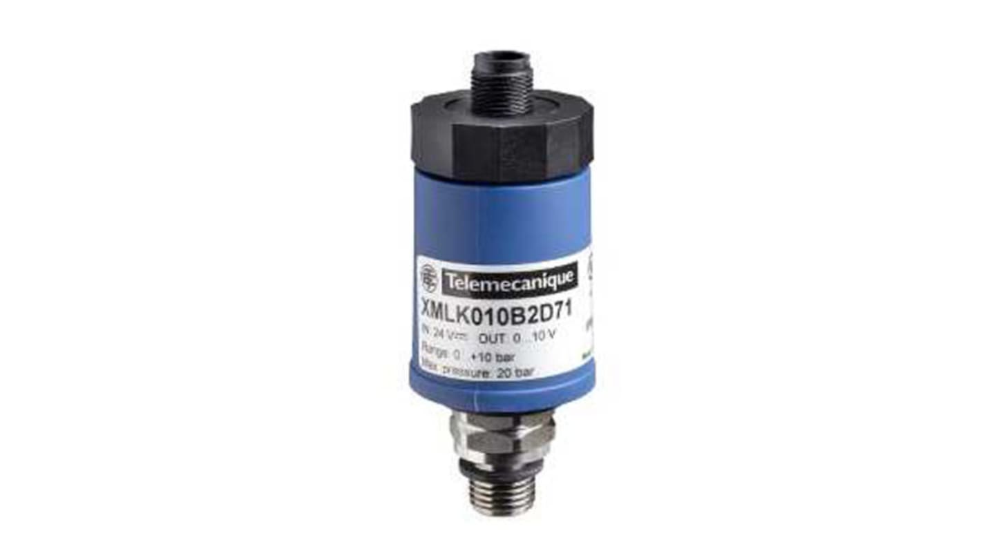 Pressostato analogico Telemecanique Sensors XMLK006B2D21, 6 bar max, uscita 4-20 mA, custodia inox, montaggio filettato.