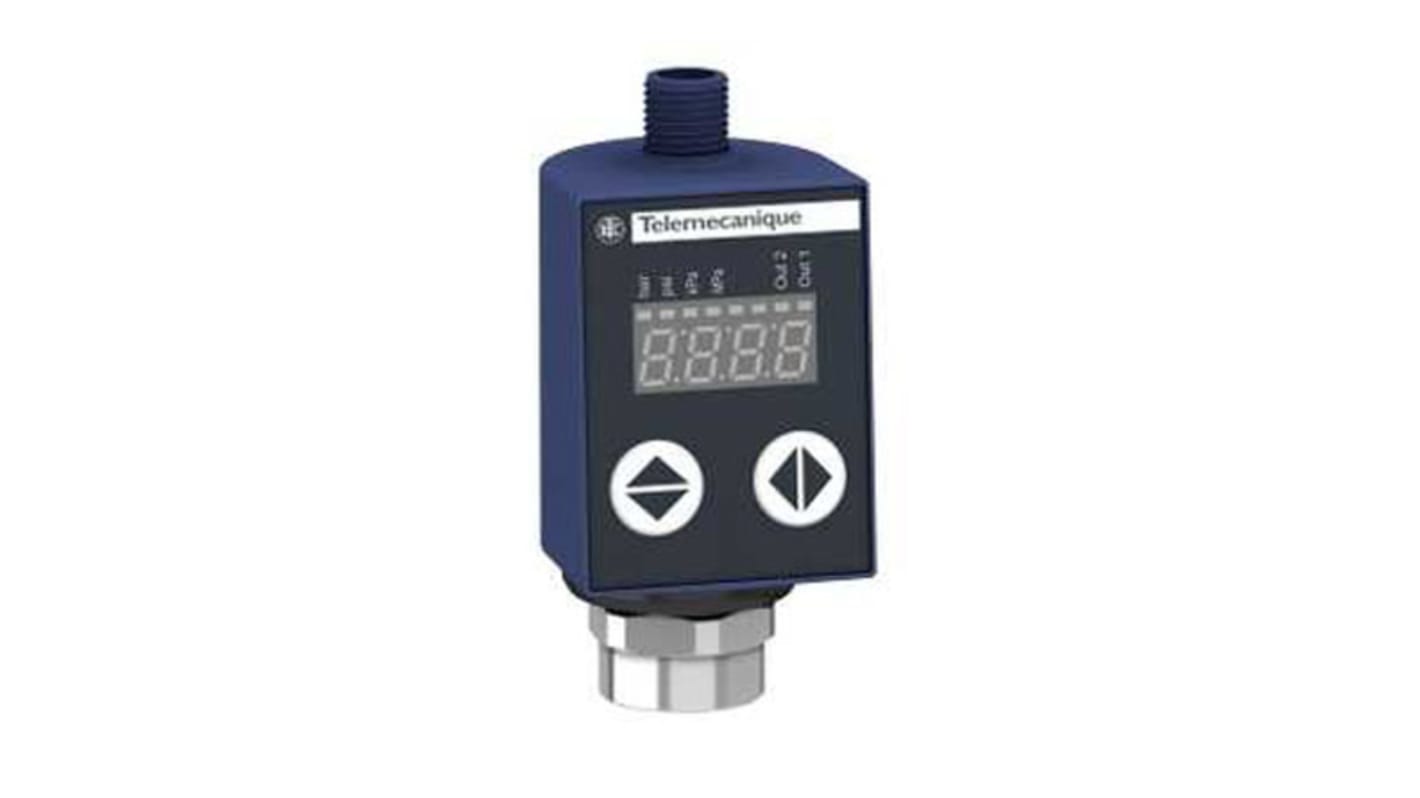 Pressostato Telemecanique Sensors XMLR160M2P05, 160bar max, 2x PNP-NO/NC, custodia in acciaio inox, montaggio filettato, IP65/IP67.
