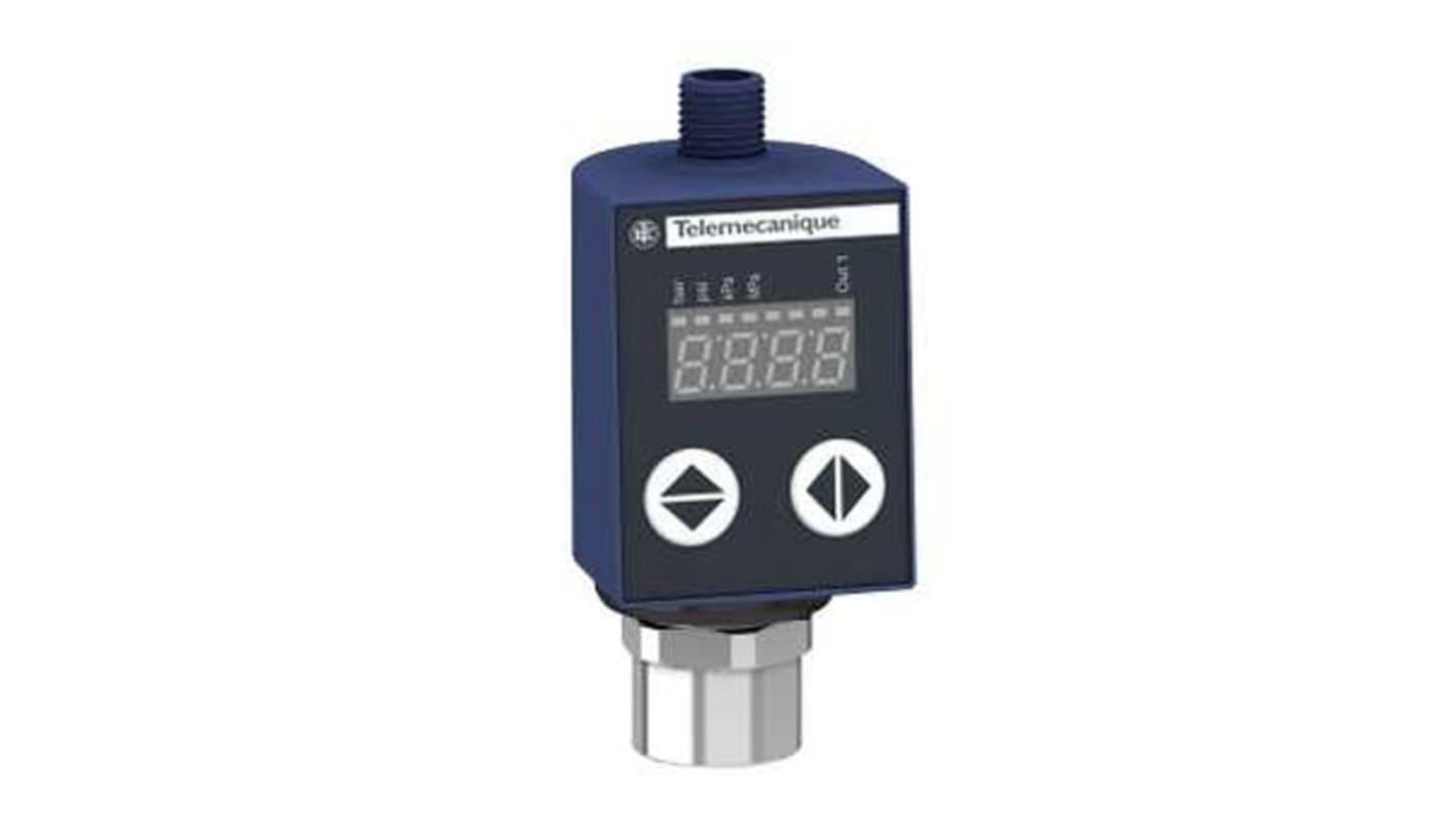 Pressostato PNP a stato solido Telemecanique Sensors XMLRM01G1P25, per aria e liquidi, montaggio su filettatura, IP65/IP67.
