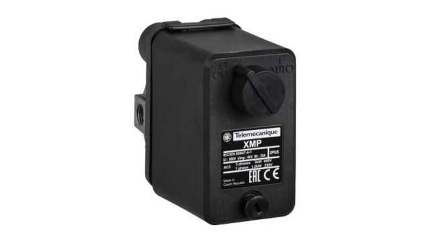 Pressostato Telemecanique Sensors XMPE12C2431, 12bar max, 3PST-NC, montaggio a pannello, IP54/IP65, -25°C/+70°C.