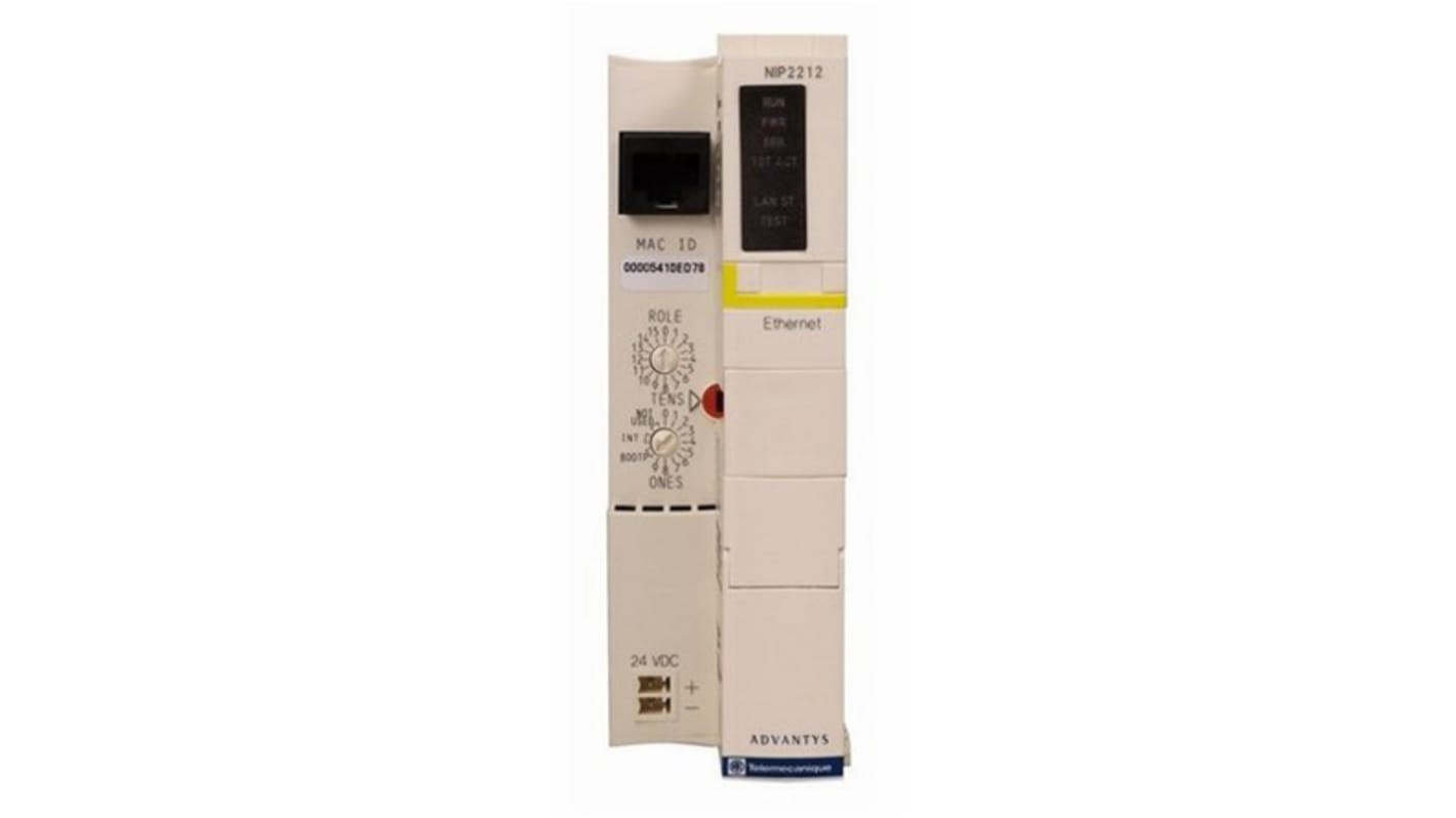 Il nodo Ethernet Modbus Schneider Electric STBNIP2212 offre trasmissione veloce a 10 Mbps, gestione remota SNMP e server web integrato per la rete Advantys STB. Connettore RJ-45 e compatibilità Ethernet II e IEEE 802.3.
