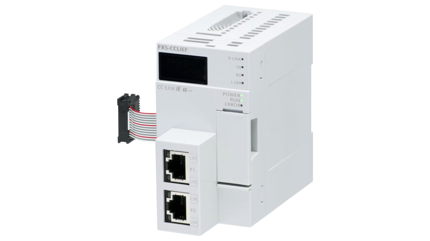 Modulo di espansione Mitsubishi Electric FX5-CCLIEF per PLC MELSEC iQ-F, 4 ingressi/uscite, montaggio su guida DIN, 24 V c.c.