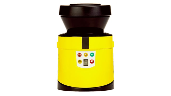 Scanner laser di sicurezza Sick S30B-3011CA, monitoraggio di 2 campi, raggio di sicurezza 3 m, IP65, dimensioni 102 x 105 x 116 mm.