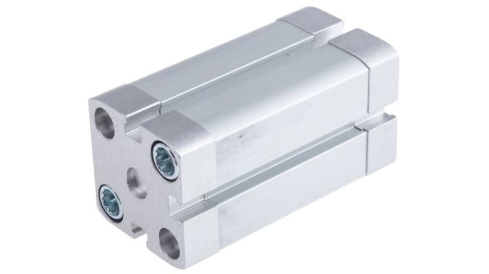 Cilindro pneumatico Festo ADN-20-40-A-P-A, doppio effetto, foro 20mm, corsa 40mm, dimensioni 35.5x35.5x82.5mm.