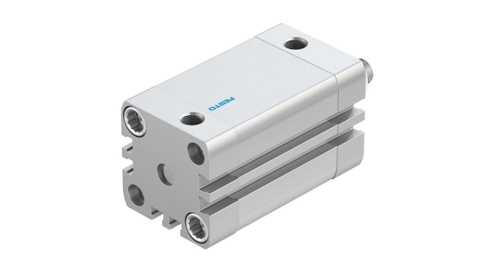 Cilindro pneumatico doppio effetto Festo ADN324040A, foro 32mm, corsa 40mm, attacco G 1/8, robusto in alluminio anodizzato.