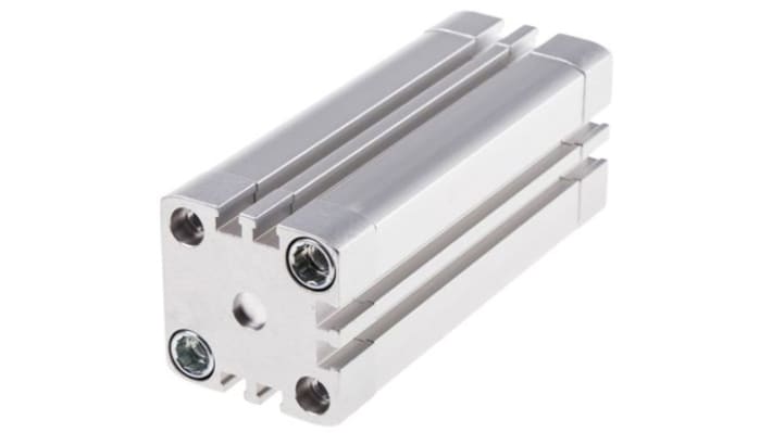 Cilindro pneumatico Festo ADN-40-60-A-P-A, doppio effetto, foro 40mm, corsa 60mm, pressione max 10 bar. Dimensioni 54.5 x 54.5 x 111.1mm.