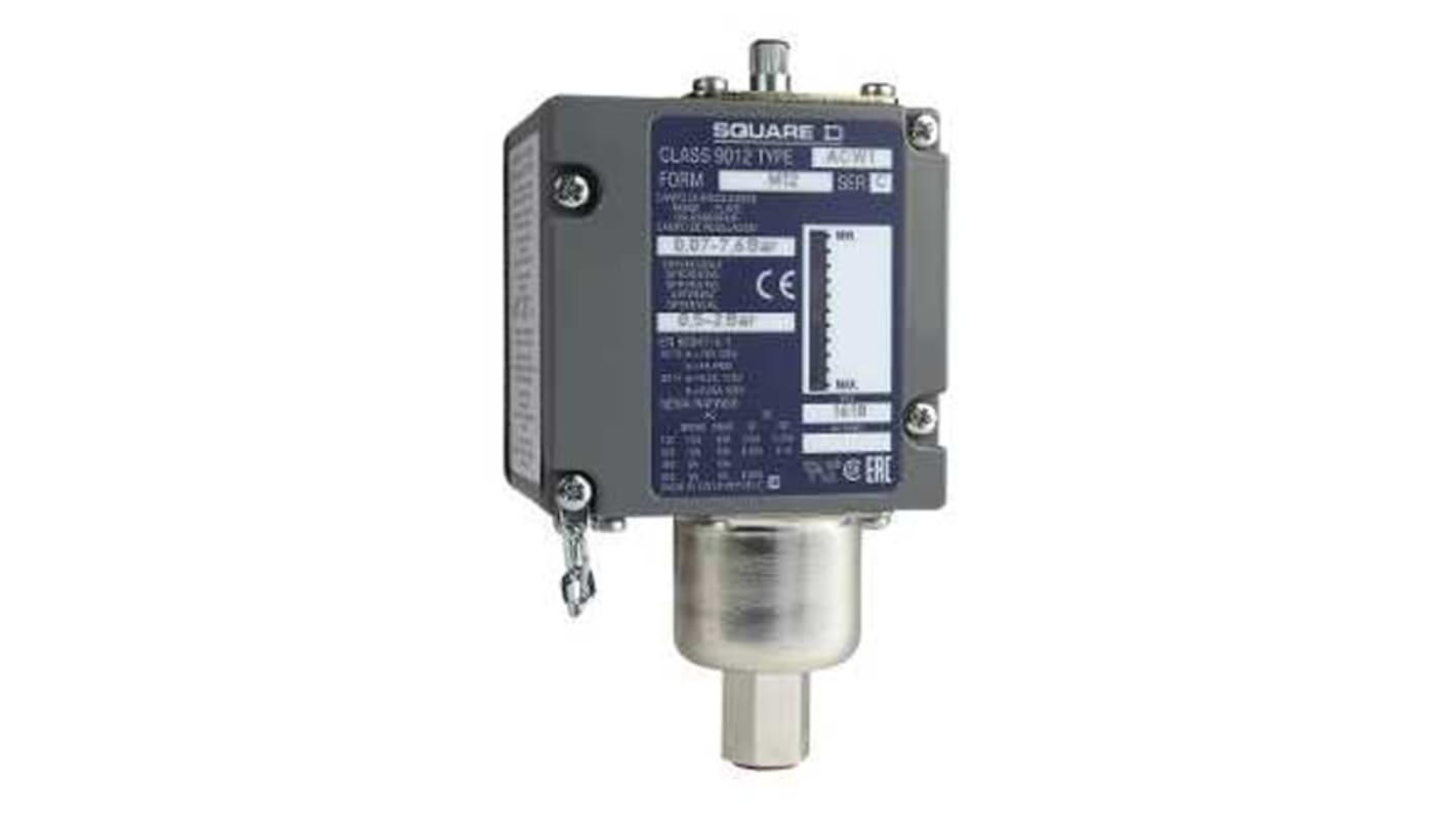 Pressostato Telemecanique Sensors ACW5M129012, 5.2bar max, 2CO, attuatore a soffietto, montaggio su cavo, IP65.