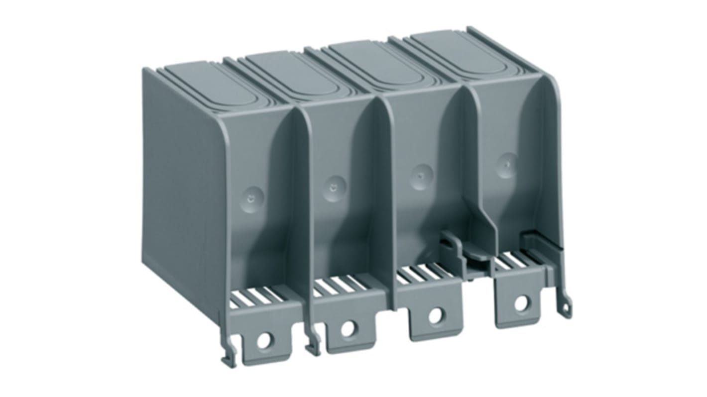 Copertura morsetto Hager HYA022H per montaggio a pannello, serie HXA, 4 poli, corrente nominale 160 A, terminale a vite.