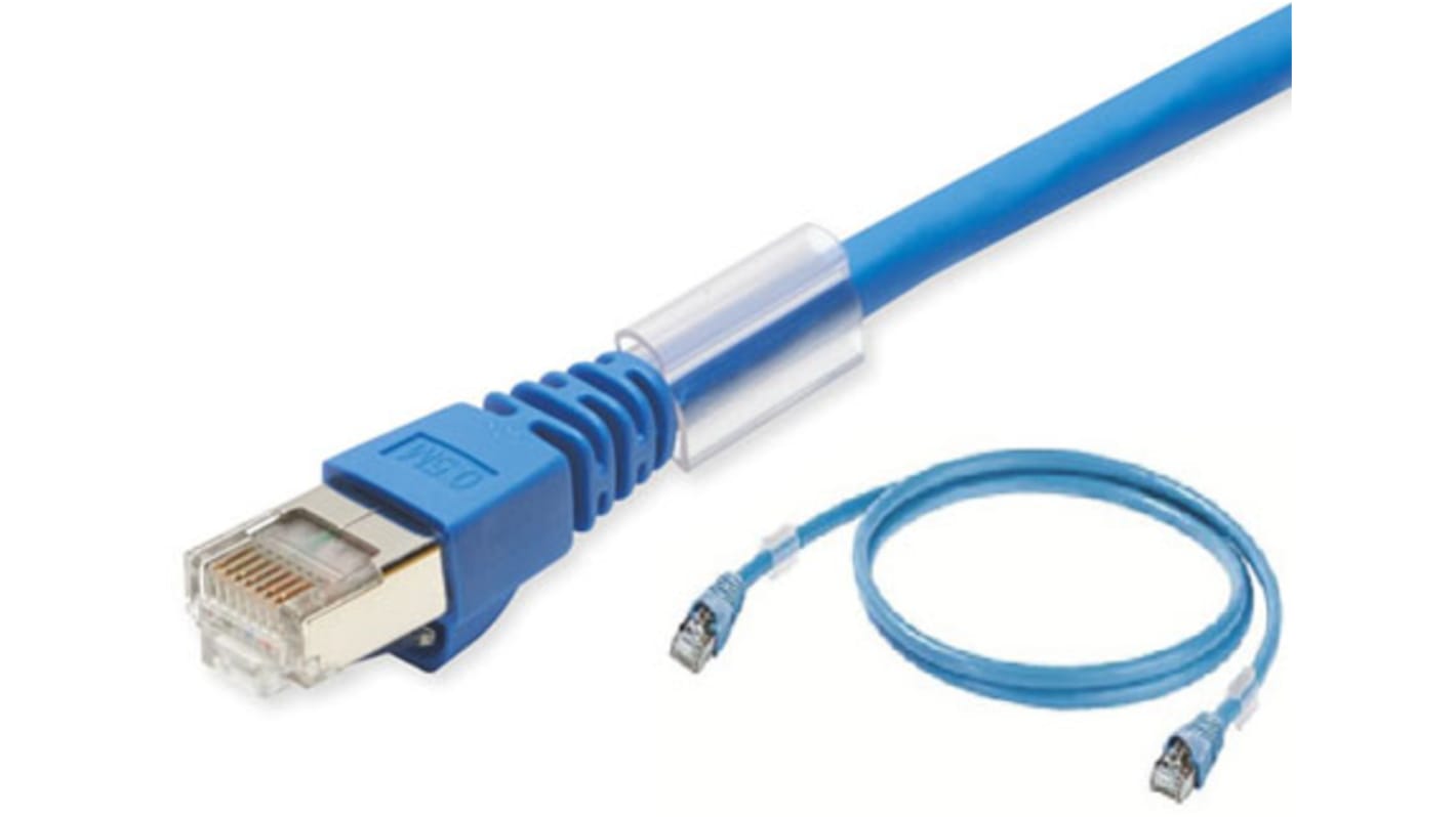 Cavo Ethernet Cat6a Omron XS6W-6LSZH8SS200CM-B LSZH Blu 2m. Schermatura totale, riduzione interferenze EMC, 10 Gbit. Ideale per PC, server, automazione industriale.