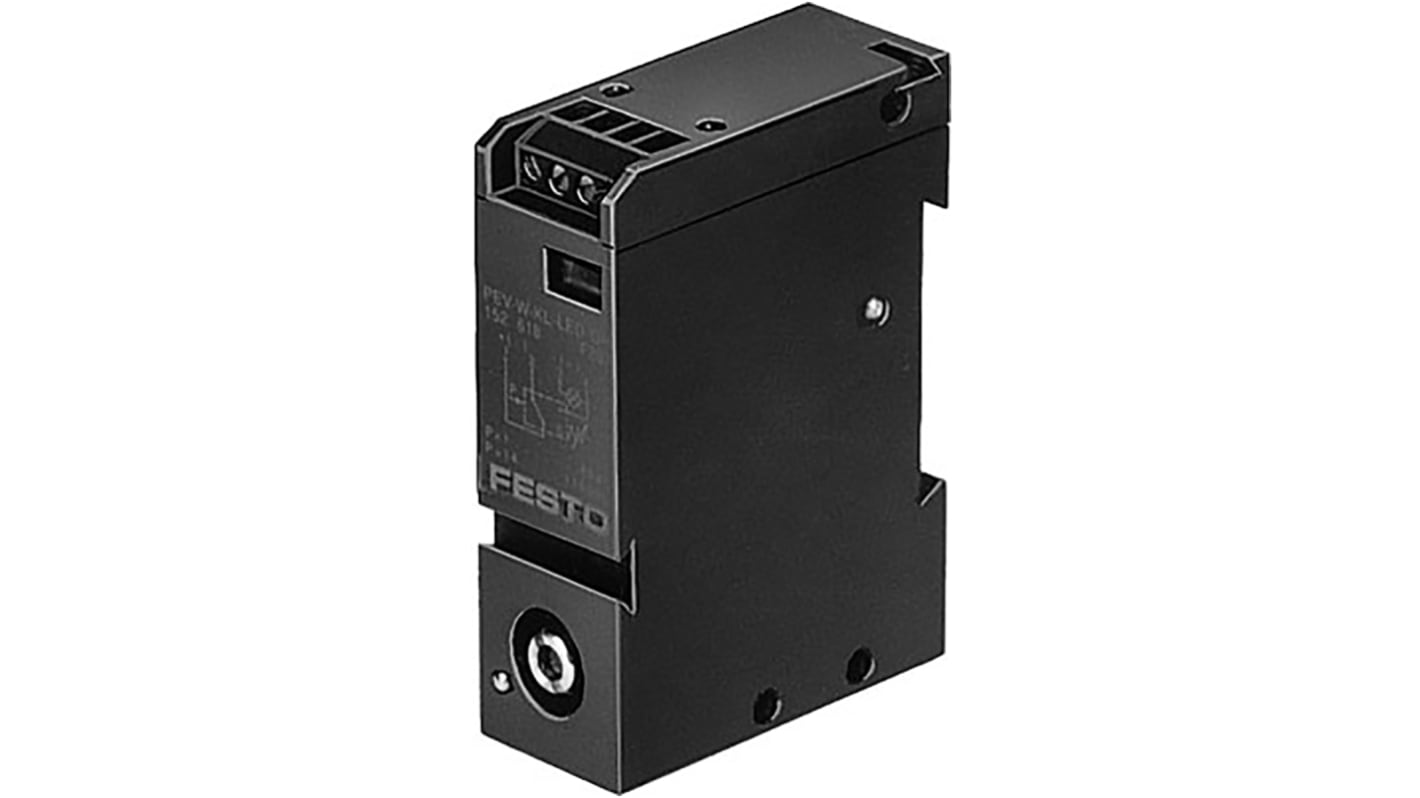 Pressostato Festo PEV-W-KL-LED-GH SPDT, intervallo 1.5-8 bar, connessione M5, indicatore LED giallo.