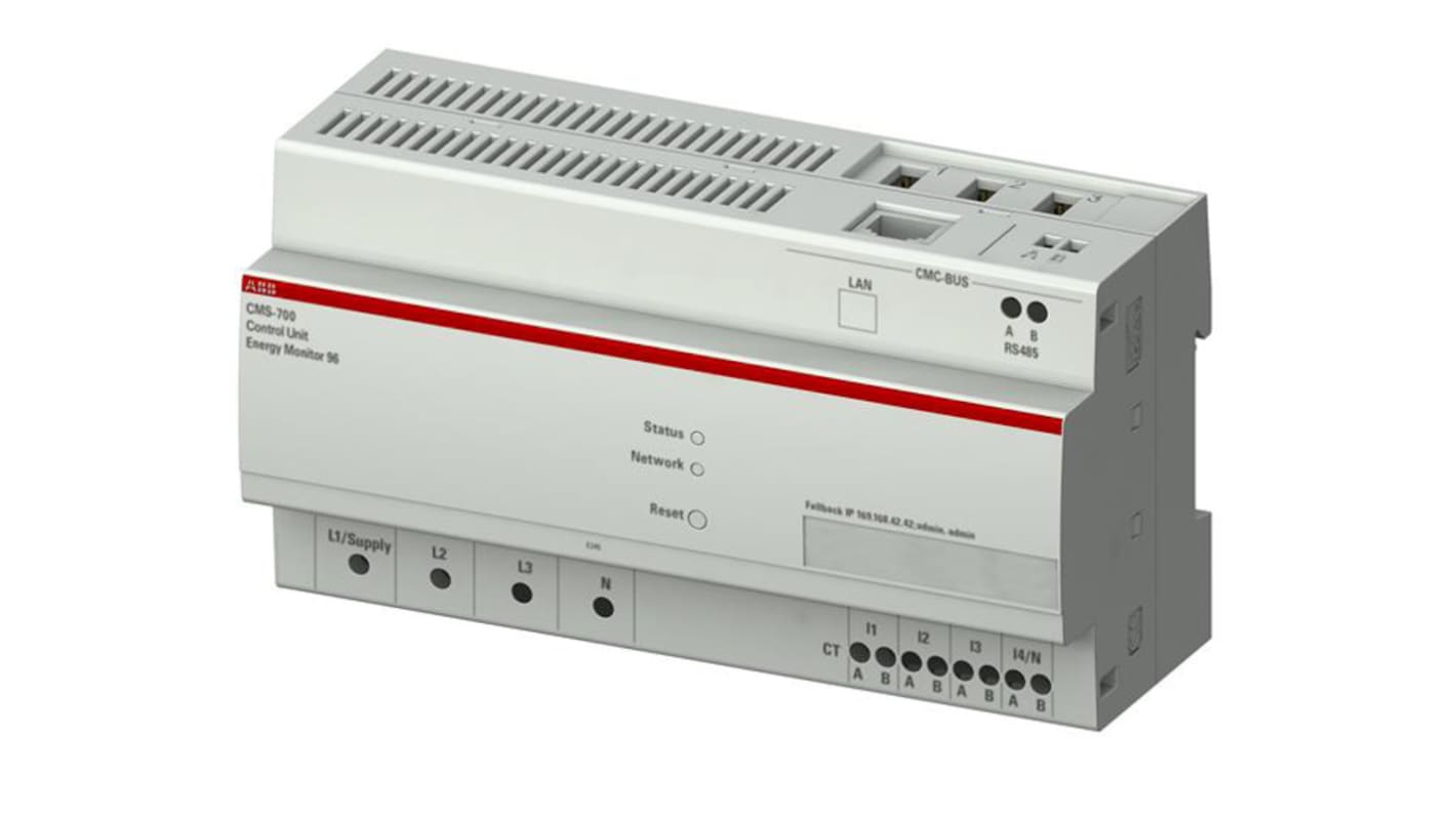 Contatore di energia digitale ABB 2CCA880700R0001 CMS-700, montaggio su guida DIN, precisione ±1%, intervallo 80-277V.