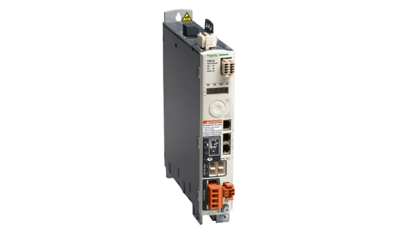 Servocomando Schneider Electric LXM32AD18M2, 24 V c.c., 10 A, compatto, dimensioni 262.5 x 85 x 99 mm, temperatura operativa 0-50 °C.