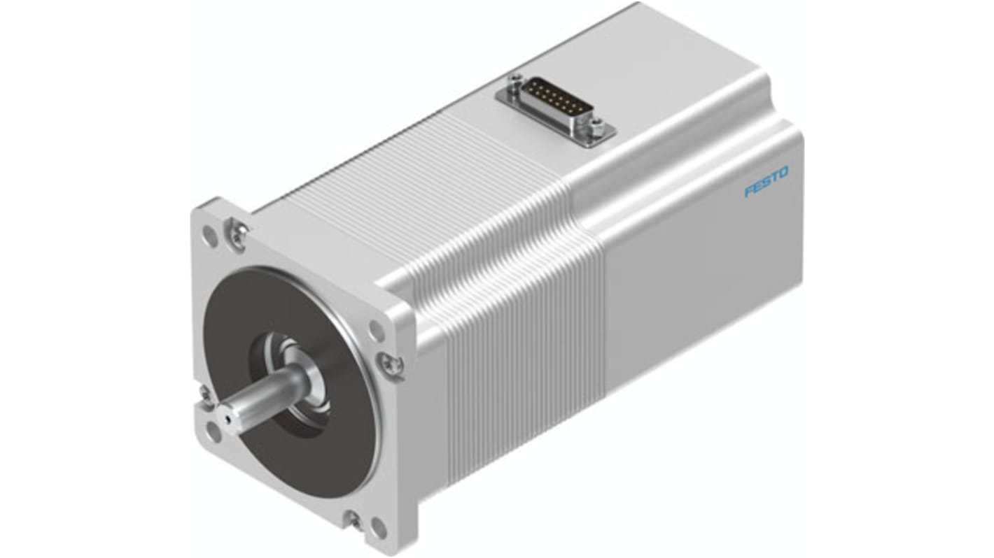 Motore passo-passo ibrido Festo EMMS-ST-87-M-SB-G2, coppia 5,9 Nm, velocità 550 giri/min, grado di protezione IP65.