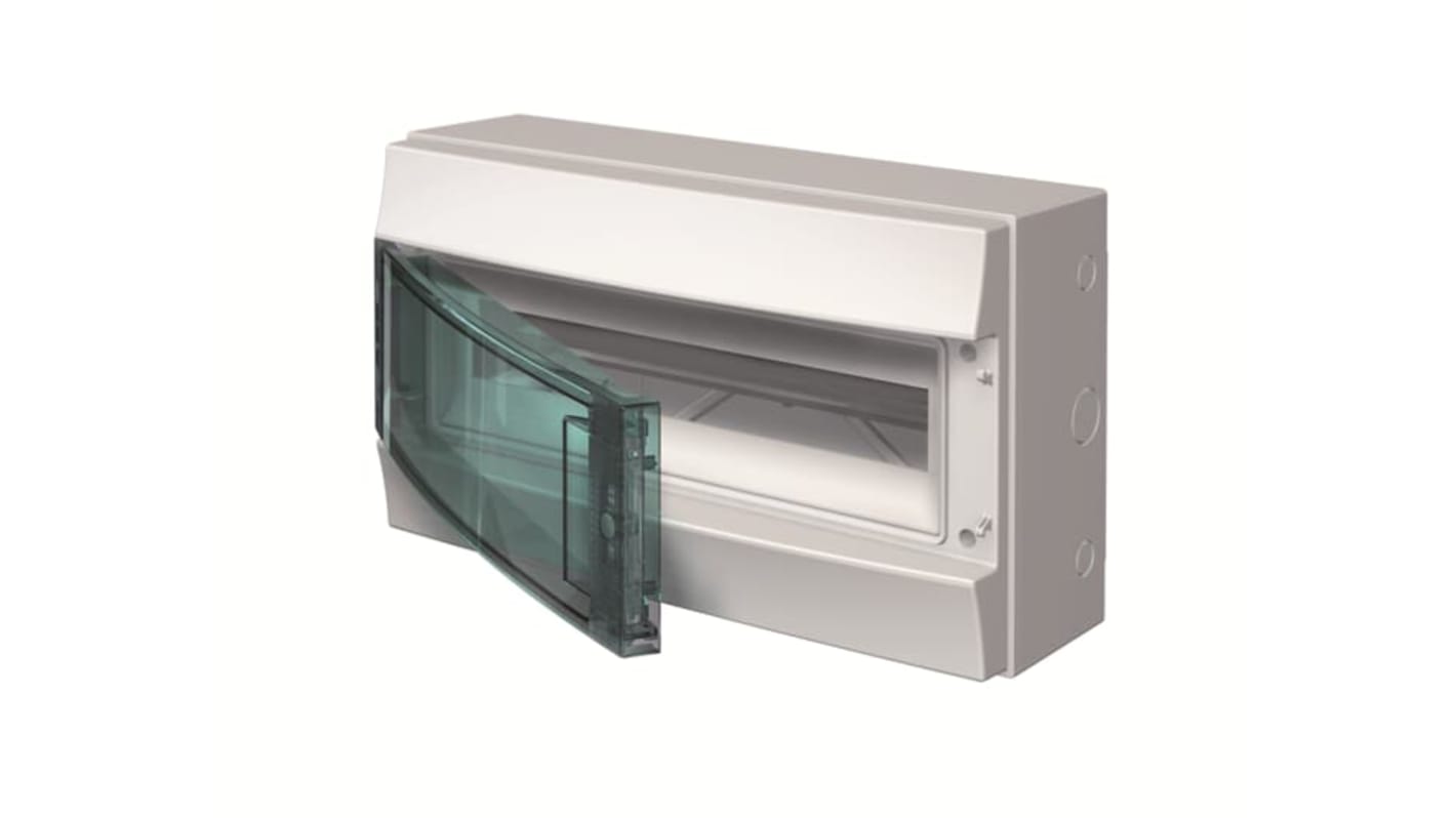 Unità per utenze civili ABB 151222, 18 vie, custodia in plastica IP65, dimensioni 430 x 155 x 250 mm.
