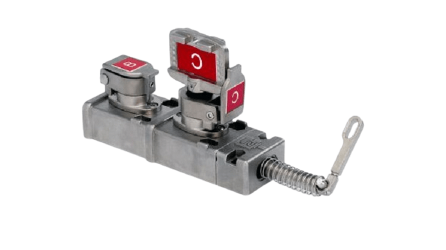 Interruttore di interblocco di sicurezza a chiave Allen Bradley Guardmaster, dimensioni 119 x 48,5 x 27,4 mm, struttura in acciaio inox.
