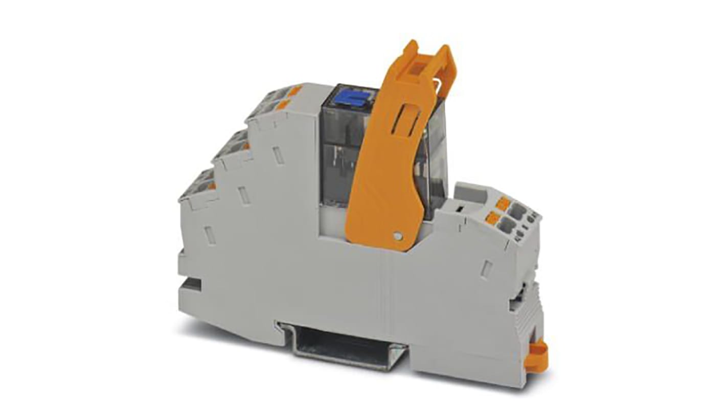 Relè d'interfaccia Phoenix Contact 2905291 con bobina 24V cc, contatti DPDT, LED di stato e pulsante di prova. Ideale per applicazioni professionali.