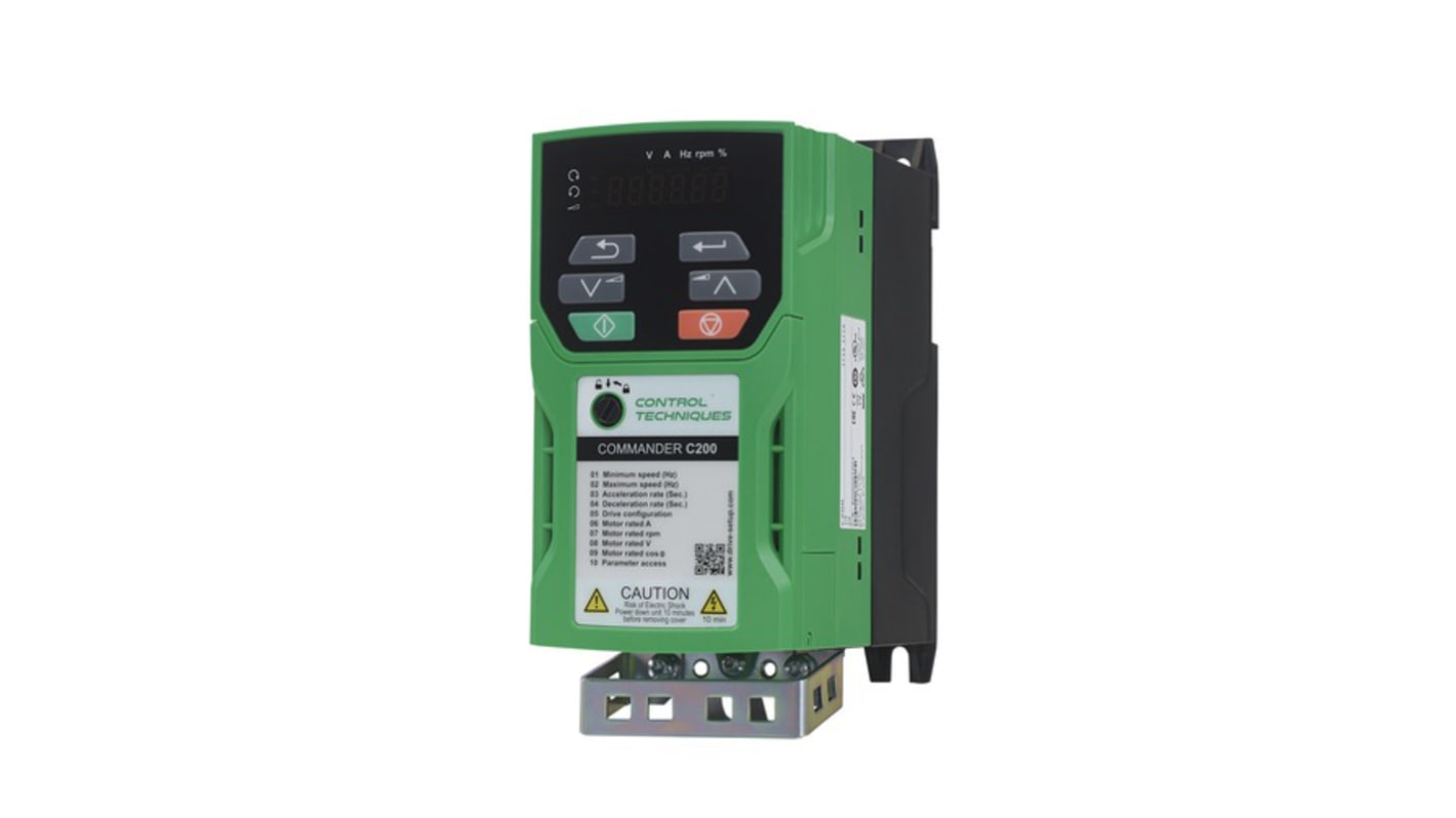 Inverter Control Techniques C200-01200033, 0,55 kW, 1 fase, montaggio a pannello, IP20, per motori c.a.