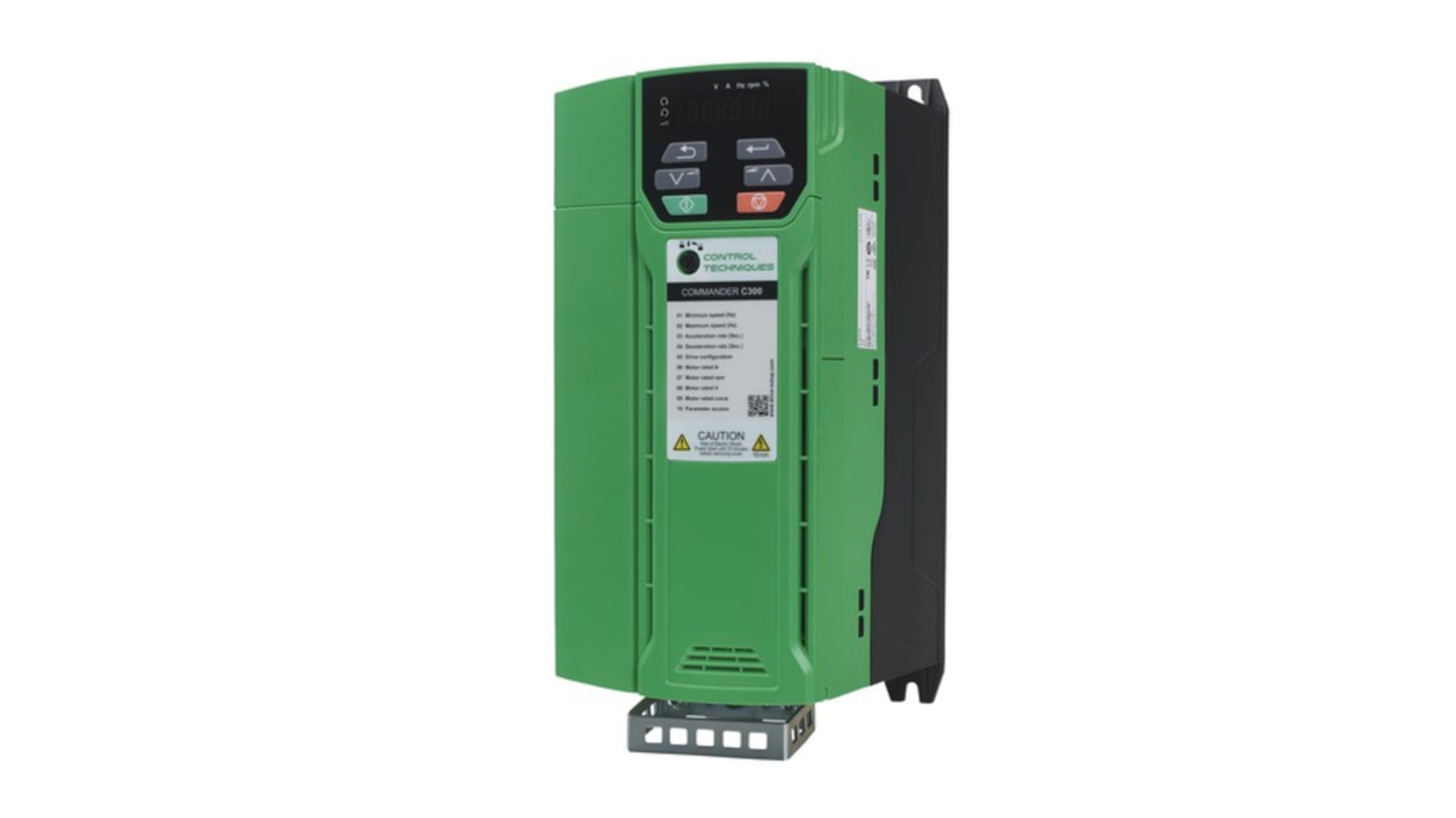 Inverter Control Techniques C300-04400170, 7,5 kW, 3 fasi, montaggio a pannello, dimensioni 115x175x277 mm, grado di protezione IP20.