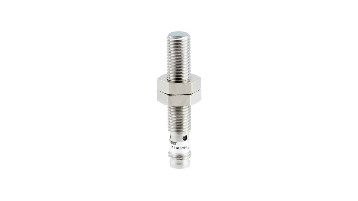 Baumer IR08.D03L-F46.GP1I, sensore cilindrico IO-Link, distanza 0-3 mm, montaggio a filo, IP67, acciaio INOX.
